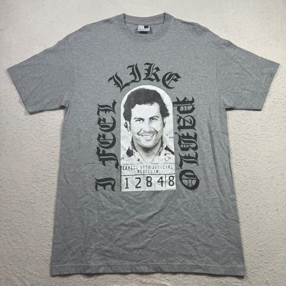 Streetwear I Feel Like Pablo Graphic Tee Mens Large Gray Excellent Mugshot Shirt